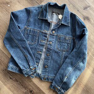 Vtg 90s Club Monaco dark indigo denim stonewashed jean jacket / S-M